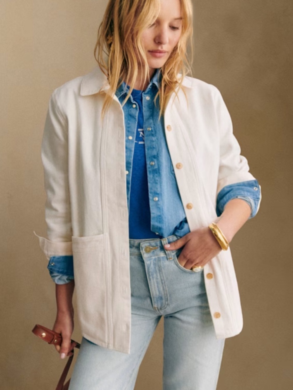 Sezane Will Jacket in Ecru
